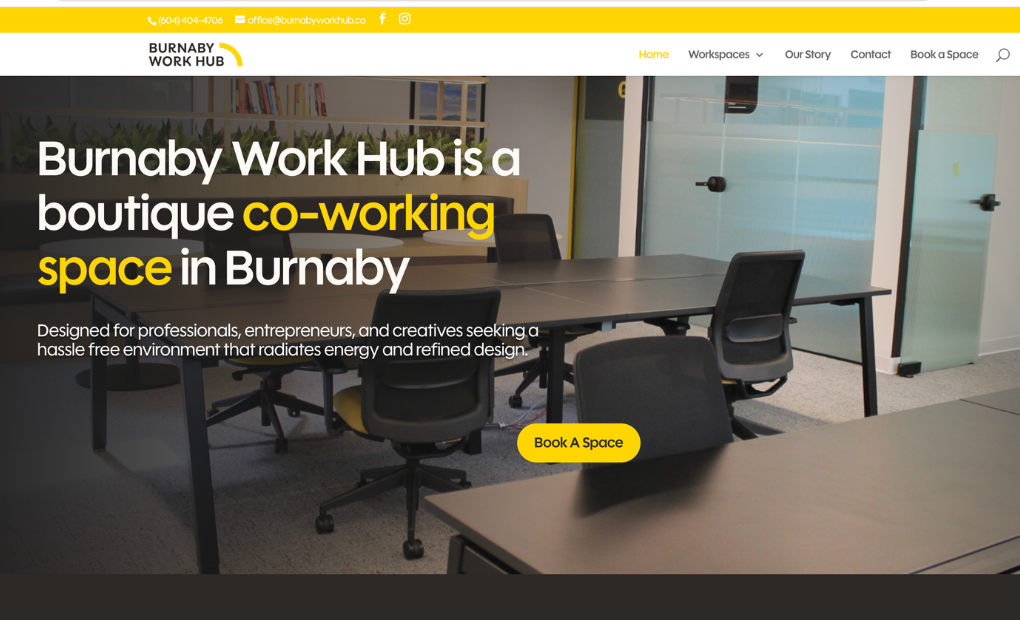 burnaby work hub website design- TK Marketing Hub